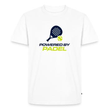 Propulsé par Padel Athlete Sport Club Design - T-shirt Premium bio Homme - blanc - Devant - Nico (187cm)
