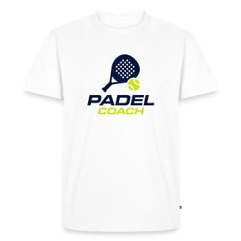 Design du maillot du Padel Coach Sports Club - T-shirt Premium bio Homme - blanc - Devant - Nico (187cm)