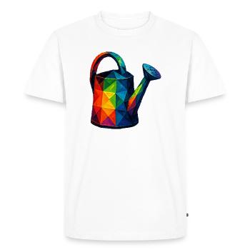 Arrosoir Low Poly : Art Géométrique pour Jardin - T-shirt Premium bio Homme - blanc - Devant - Nico (187cm)