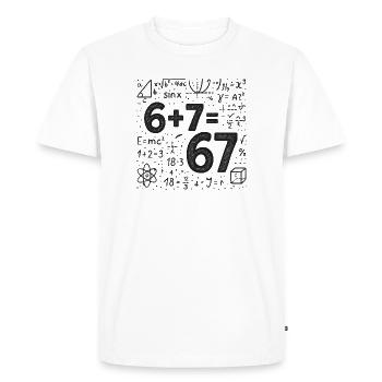Six Seven 67 Meme 6+7=67 Humour de cerveau italien - T-shirt Premium bio Homme - blanc - Devant - Nico (187cm)