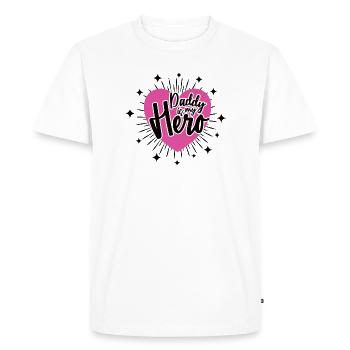 DADDY IS MY HERO Best Dad Dad Dad - Men's Premium Organic T-Shirt - white - Front - Nico (187cm)