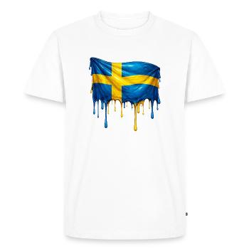 Drapeau suédois fondu - T-shirt Premium bio Homme - blanc - Devant - Nico (187cm)