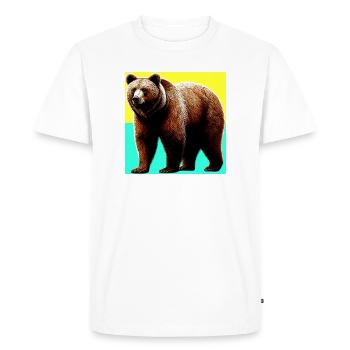 bear - Men's Premium Organic T-Shirt - white - Front - Nico (187cm)