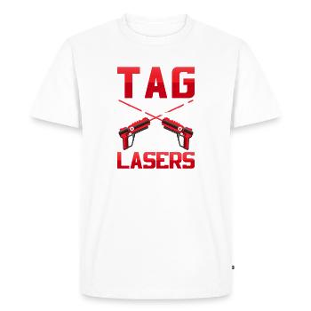 Tag Lasers Retro Gaming Blaster Arena Design - Men's Premium Organic T-Shirt - white - Front - Nico (187cm)