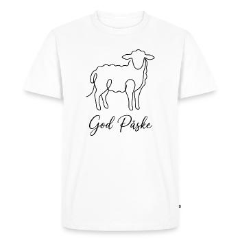 God Påske, Sweet Lamb Easter Shirt, Hoodie, Bag - Men's Premium Organic T-Shirt - white - Front - Nico (187cm)