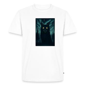 Aurores boréales dans la forêt - T-shirt Premium bio Homme - blanc - Devant - Nico (187cm)