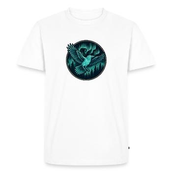 Corbeau dans l’emblème de Nightwood - T-shirt Premium bio Homme - blanc - Devant - Nico (187cm)