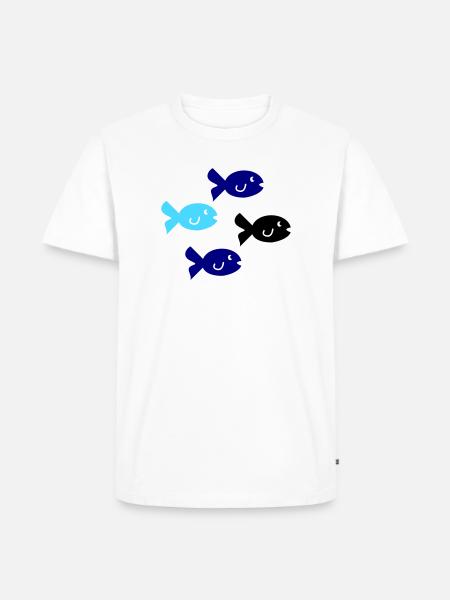 Pisces Silhouette - Men's Premium Organic T-Shirt - white