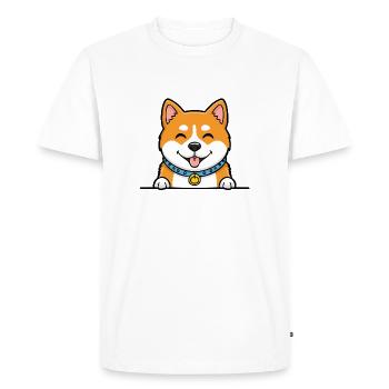 Akita Inu (portrait/comic) - Men's Premium Organic T-Shirt - white - Front - Nico (187cm)