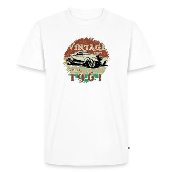 65e anniversaire - Classiques - Millésime depuis 04/1961 - T-shirt Premium bio Homme - blanc - Devant - Nico (187cm)