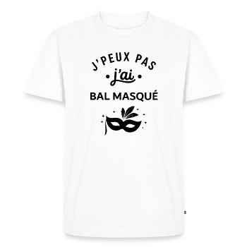 Bal Masqué  - T-shirt Premium bio Homme - blanc - Devant - Nico (187cm)