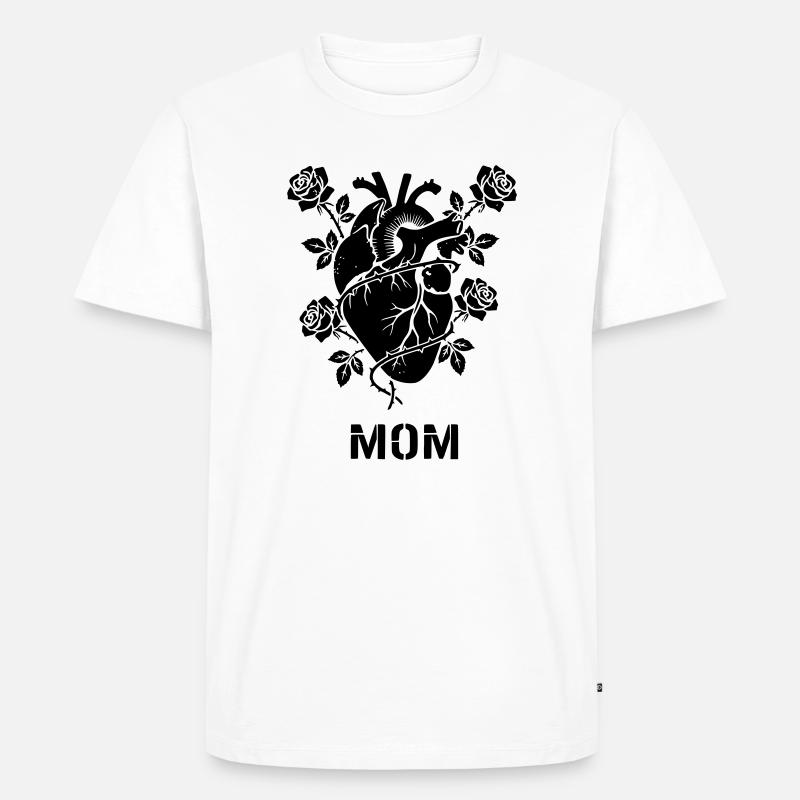 Anatomisches Herz Rosen MOM - Männer Premium Bio T-Shirt - Weiß