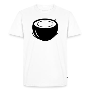 Coconut Silhouette – Tropical Paradise Design - T-shirt Premium bio Homme - blanc - Devant - Nico (187cm)