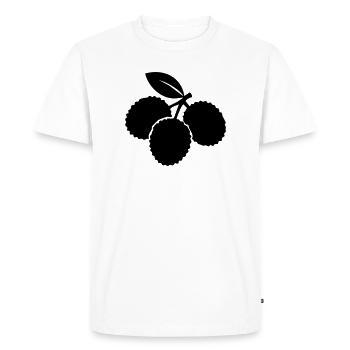 Silhouette de litchi – Motif de fruits exotiques - T-shirt Premium bio Homme - blanc - Devant - Nico (187cm)
