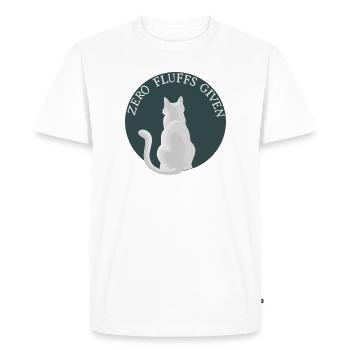 Aucun fluff donné – Chat par derrière avec de l’attitude - T-shirt Premium bio Homme - blanc - Devant - Nico (187cm)