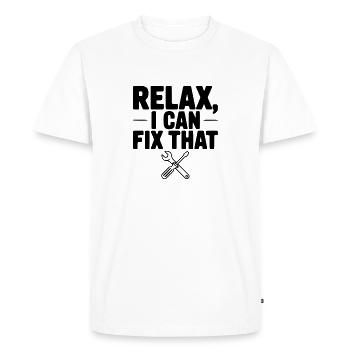 Détends-toi, je peux arranger ça - T-shirt Premium bio Homme - blanc - Devant - Nico (187cm)