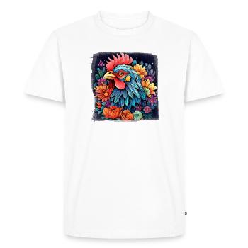 Colorful Roosters - Roosters - Men's Premium Organic T-Shirt - white - Front - Nico (187cm)