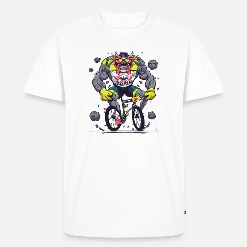 BMX Dämon Kraftkoloss - Männer Premium Bio T-Shirt - Weiß