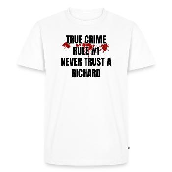 True Crime Richard - Men's Premium Organic T-Shirt - white - Front - Nico (187cm)