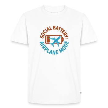 Social Battery Empty | Travel introvert - Men's Premium Organic T-Shirt - white - Front - Nico (187cm)
