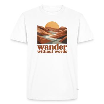 Hiking without words | Introvert Travel - Men's Premium Organic T-Shirt - white - Front - Nico (187cm)