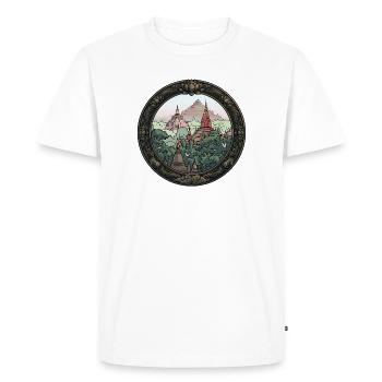 Art circulaire du temple de la jungle - T-shirt Premium bio Homme - blanc - Devant - Nico (187cm)