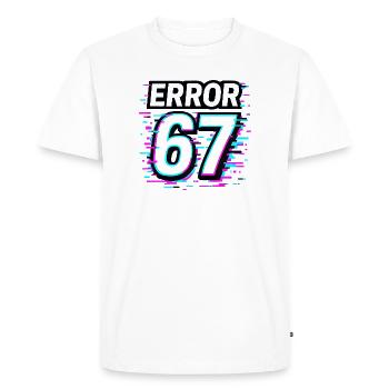 Idée de cadeau Error 67 Six Seven Glitch Cyber Meme - T-shirt Premium bio Homme - blanc - Devant - Nico (187cm)