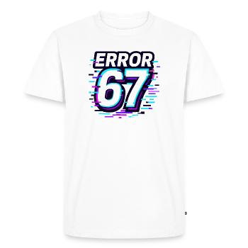 Idée de cadeau Error 67 Six Seven Glitch Cyber Meme - T-shirt Premium bio Homme - blanc - Devant - Nico (187cm)