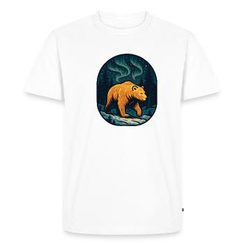 Northern Lights Bear in the Forest - Men's Premium Organic T-Shirt - white - Front - Nico (187cm)