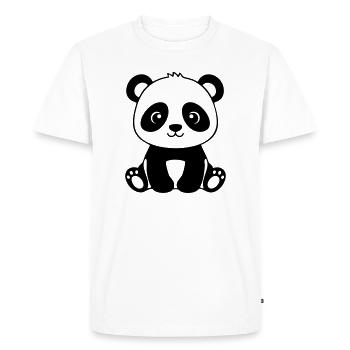 Bébé Panda mignon – Noir & Blanc - T-shirt Premium bio Homme - blanc - Devant - Nico (187cm)