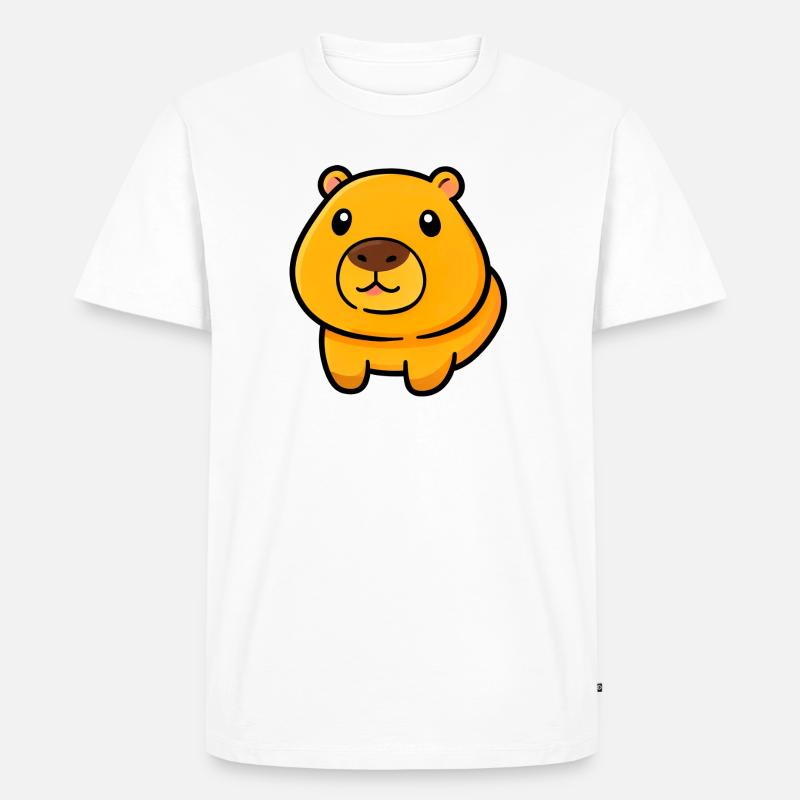 Maskottchen-Illustration des pummeligen Bären - Männer Premium Bio T-Shirt - Weiß