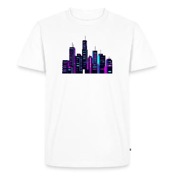 Silhouette de Neon City - T-shirt Premium bio Homme - blanc - Devant - Nico (187cm)