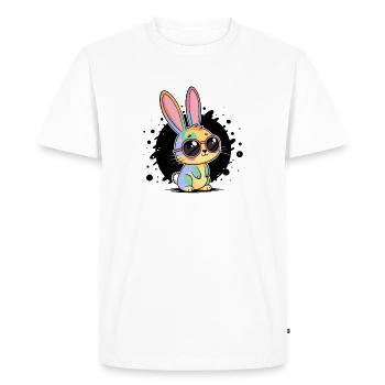 Rainbow Bunny Pastel Glasses - Men's Premium Organic T-Shirt - white - Front - Nico (187cm)