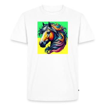 cheval - T-shirt Premium bio Homme - blanc - Devant - Nico (187cm)