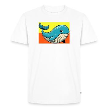 whale - Men's Premium Organic T-Shirt - white - Front - Nico (187cm)