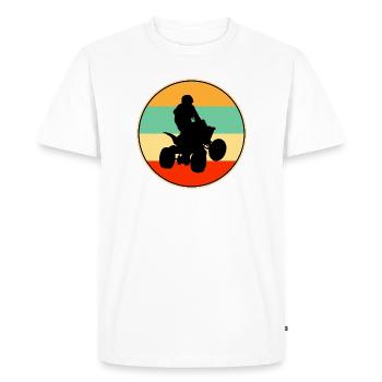 Slogan rétro tout-terrain tout-terrain quad quad Heartbeat - T-shirt Premium bio Homme - blanc - Devant - Nico (187cm)
