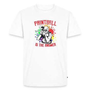 Paintball Is The Answer Funny Action Sports Art - Men's Premium Organic T-Shirt - white - Front - Nico (187cm)