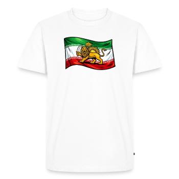 Drapeau de la Perse et de l’Iran - T-shirt Premium bio Homme - blanc - Devant - Nico (187cm)