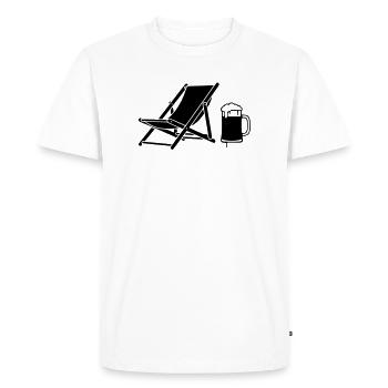 Bière sur chaise de pont icône des fêtes - T-shirt Premium bio Homme - blanc - Devant - Nico (187cm)