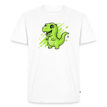 Green Slime Dino Comic - Men's Premium Organic T-Shirt - white - Front - Nico (187cm)