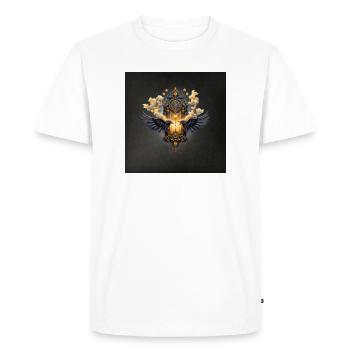 Montre ailée en or foncé - T-shirt Premium bio Homme - blanc - Devant - Nico (187cm)