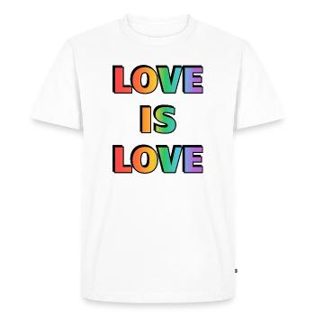 Love is Love Rainbow LGBT pride - Men's Premium Organic T-Shirt - white - Front - Nico (187cm)