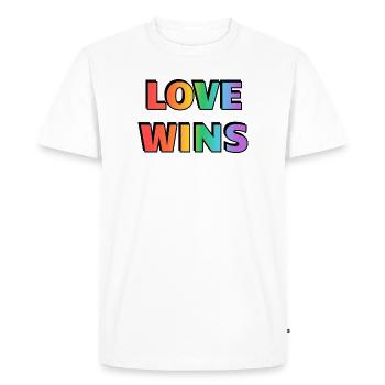 Love Wins Rainbow Gradient LGBT Pride - Men's Premium Organic T-Shirt - white - Front - Nico (187cm)