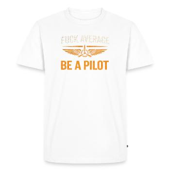 Pilote fier – voler avec passion - T-shirt Premium bio Homme - blanc - Devant - Nico (187cm)
