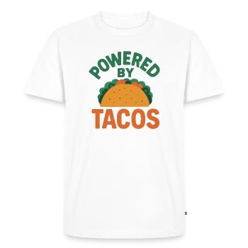 Powered by Tacos - Men's Premium Organic T-Shirt - white - Front - Nico (187cm)