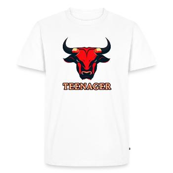 Roter Stierkopf Teenager - T-shirt Premium bio Homme - blanc - Devant - Nico (187cm)