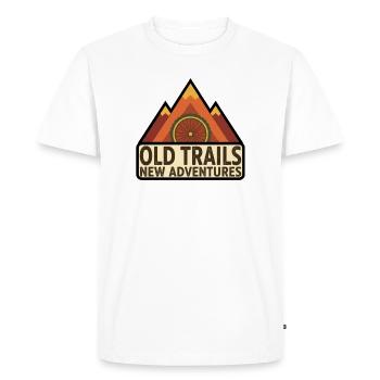 Anciens Sentiers Nouvelles Aventures Vélo de VTT - T-shirt Premium bio Homme - blanc - Devant - Nico (187cm)