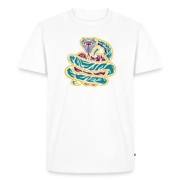 Curled Snake Neon - Men's Premium Organic T-Shirt - white - Front - Nico (187cm)