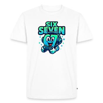Six Seven Gamer Mascotte Italienne Brainrot Gaming - T-shirt Premium bio Homme - blanc - Devant - Nico (187cm)