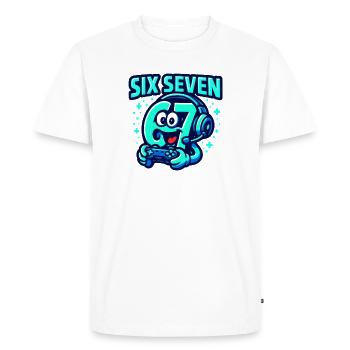 Six Seven Gamer Mascotte Italienne Brainrot Gaming - T-shirt Premium bio Homme - blanc - Devant - Nico (187cm)